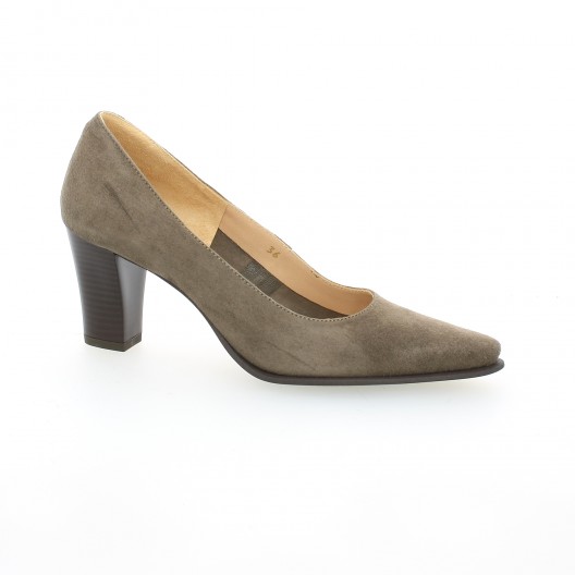 Vidi studio Escarpins cuir velours taupe